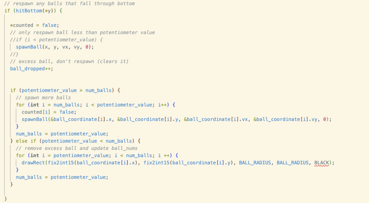 Code for respawning balls
