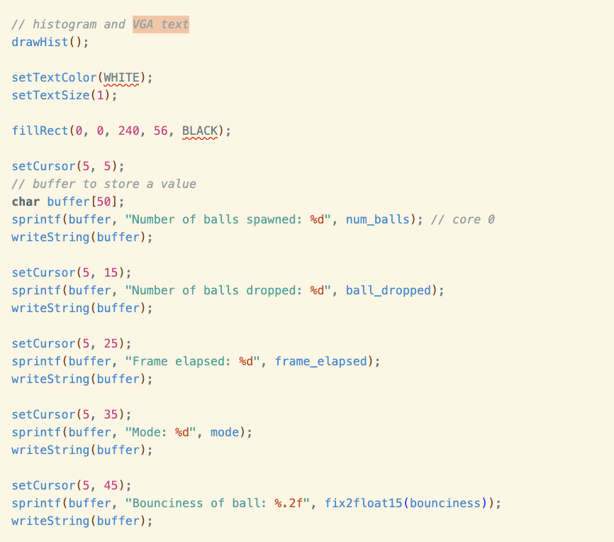 VGA text update in core 0 animation thread