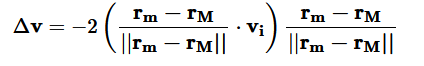 Equation for a ball bouncing off a stationary peg