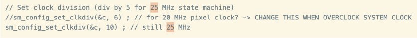 Changes in hsync.pio and vsync.pio for doubled system clock rate