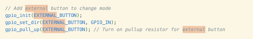 External button set up