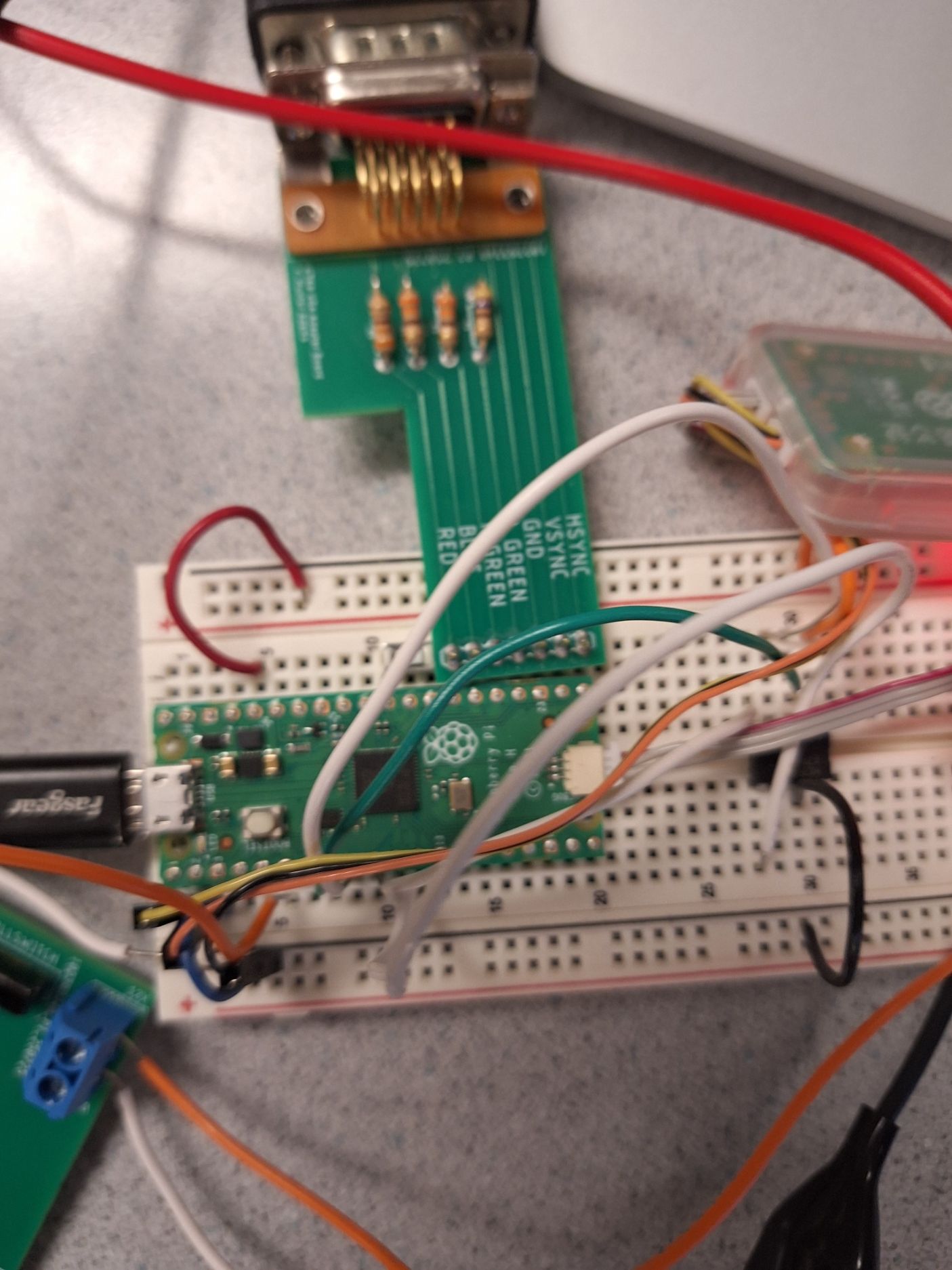 RP2040, Breadboard, and VGA Adapter